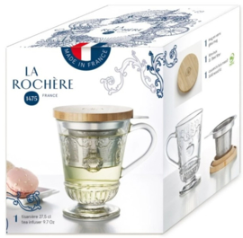 La Rochère Theeglas 270 ml - Versailles met Theefilter & Uitlekbakje/Deksel