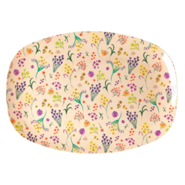 Rice Melamine Rectangular Plate - Wild Flower Print