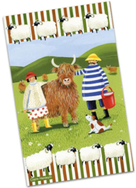 Emma Ball Cotton Tea Towel - Mr & Mrs Fish - Highland Cow Adventure