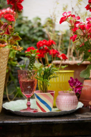 Rice Metal Flower Pot - Small - Flamingo Pink