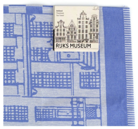 Bunzlau Tea Towel Canal Houses Royal Blue