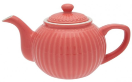 GreenGate Teapot Alice coral -stoneware-