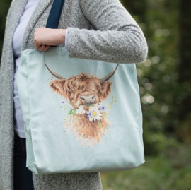 Wrendale Designs 'Daisy Coo' Canvas Bag - cow