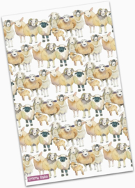 Emma Ball Cotton Tea Towel - Repeating Sheep