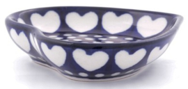 Bunzlau Teabag Dish Heart Blue Valentine