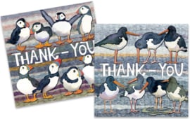 Emma Ball Mini Cards - Thank You Seabirds - set van 10 met envelop