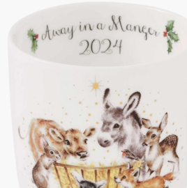 Wrendale Designs Large Mug 'Away in a Manger' Limited Edition 2024 -22-carat gold detailing-