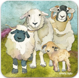 Emma Ball Onderzetter - Felted Sheep Family - per stuk