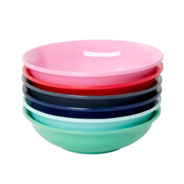 Rice 6 Melamine Flat Dipping Bowls in Assorted 'Believe in Red Lipstick' Colors