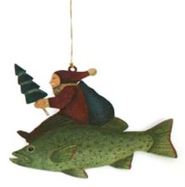 Meander Hanger Santa op Vis -metaal-
