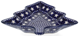 Bunzlau Tree Shaped Dish Blue Stars