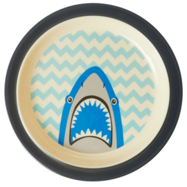 Rice Melamine Kids Plate - Shark Print  -bord met verdieping-