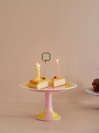 Rice Cake Stand Ø 29,5 cm with Embossed Flower Design - Yellow