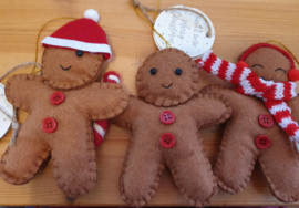 Sass & Belle Festive Gingerbread Hanging Decoration -set van 3- *b-keuze*