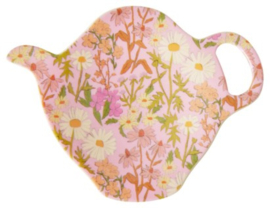 Rice Melamine Tea Bag Plate in Daisy Dearest Print - 'Flower me Happy'