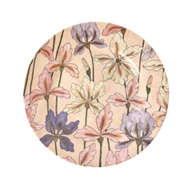 Rice Melamine Side Plate with Iris Print -bord met rand-