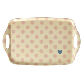 Rice Melamine Tray with Dots Print