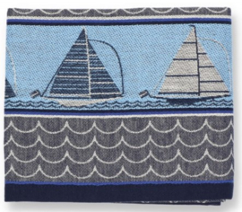 Bunzlau Tea Towel Boat Dark Blue