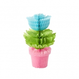 Rice Honeycomb Flowerpot in Blue Flower