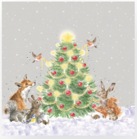 Wrendale Designs Lunch Napkins 'Oh Christmas Tree'