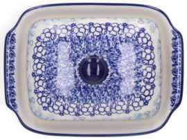 Bunzlau Butter Dish with Plate - Delphinium