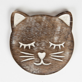 Sass & Belle Coasters -set of 6- Carved Cat