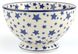 Bunzlau Bowl on Foot 630 ml Ø 14,5 cm White Stars