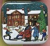 Emma Bridgewater Winter Scene Hinged Lid Square Pocket Tin -per stuk-