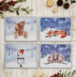 Wrendale Designs Placemats 'Winter Skies' Animal - Set of 4  -small size-