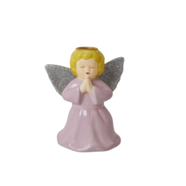 Rice Small Angel Ceramic Candle Holder - Pink