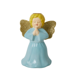 Rice Large Angel Ceramic Candle Holder - Baby Blue