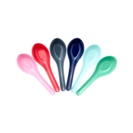 Rice 6 Melamine Asian Spoons in Assorted 'Believe in Red Lipstick' Colours
