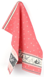 Bunzlau Tea Towel Birds Red