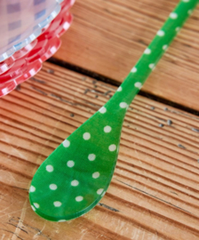 Rice Acryl Latte Spoon - Green Dots