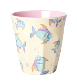 Rice Medium Melamine Cup - Fish Print