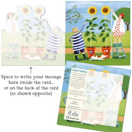 Emma Ball Die Cut Card - Mr & Mrs Fish - Measuring Sunflowers