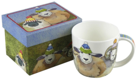 Emma Ball Mug with Gift Box - Happy Sheep -mok met rond oor-