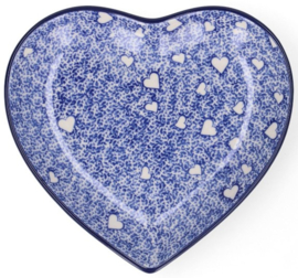 Bunzlau Heart Shape Dish- White Hearts -Limited Edition-