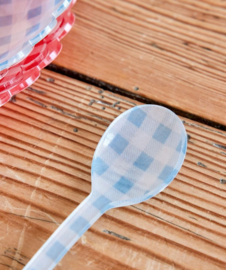 Rice Acryl Teaspoon - Soft Blue Check