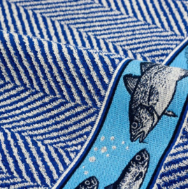 Bunzlau Kitchen Towel - Fish Royal Blue