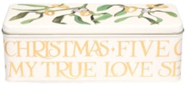 Emma Bridgewater Five Gold Rings - Mistletoe - Long Rectangular Tin -langwerpig-