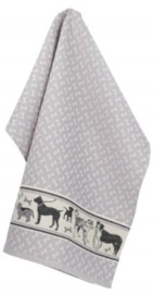 Bunzlau Tea Towel Dog Grey