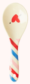 Rice Melamine Salad Spoon Candy Stripes Print - 'Choose Happy'