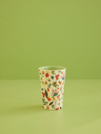 Rice Tall Melamine Cup - Winter Rosebuds Print