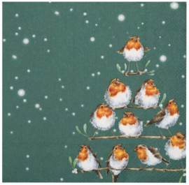 Wrendale Designs Lunch Napkins 'Rockin' Robins' Robin