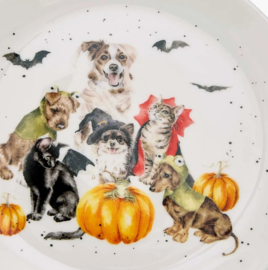 Wrendale Designs Lunch Plate 'The Halloween Party' -Cat & Dogs-