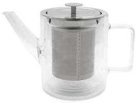 Bredemeijer Theepot San Remo 1 liter -dubbelwandig glas -inclusief theefilter-