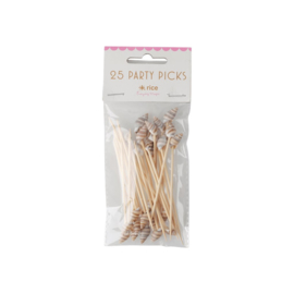 Rice Wooden Cocktail Picks with Shells - 25 pcs.