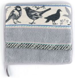 Bunzlau Kitchen Pot Holder Birds Grey