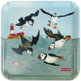 Emma Ball Square Tray - Diving Puffin